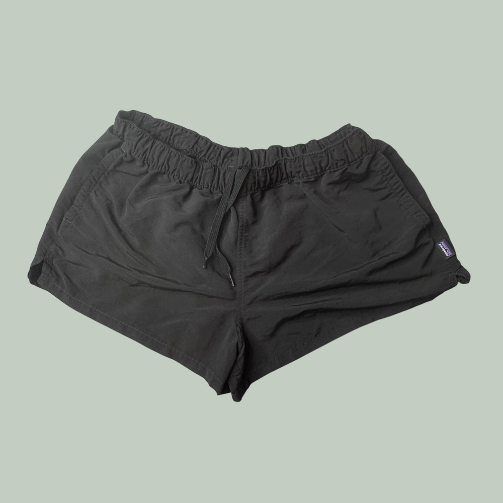 Patagonia Shorts Womens L Baggies 57043 Black Nylon Elastic Waist Activewear